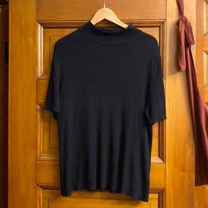 croft & barrow Basic Black Mock Neck Knit Shirt